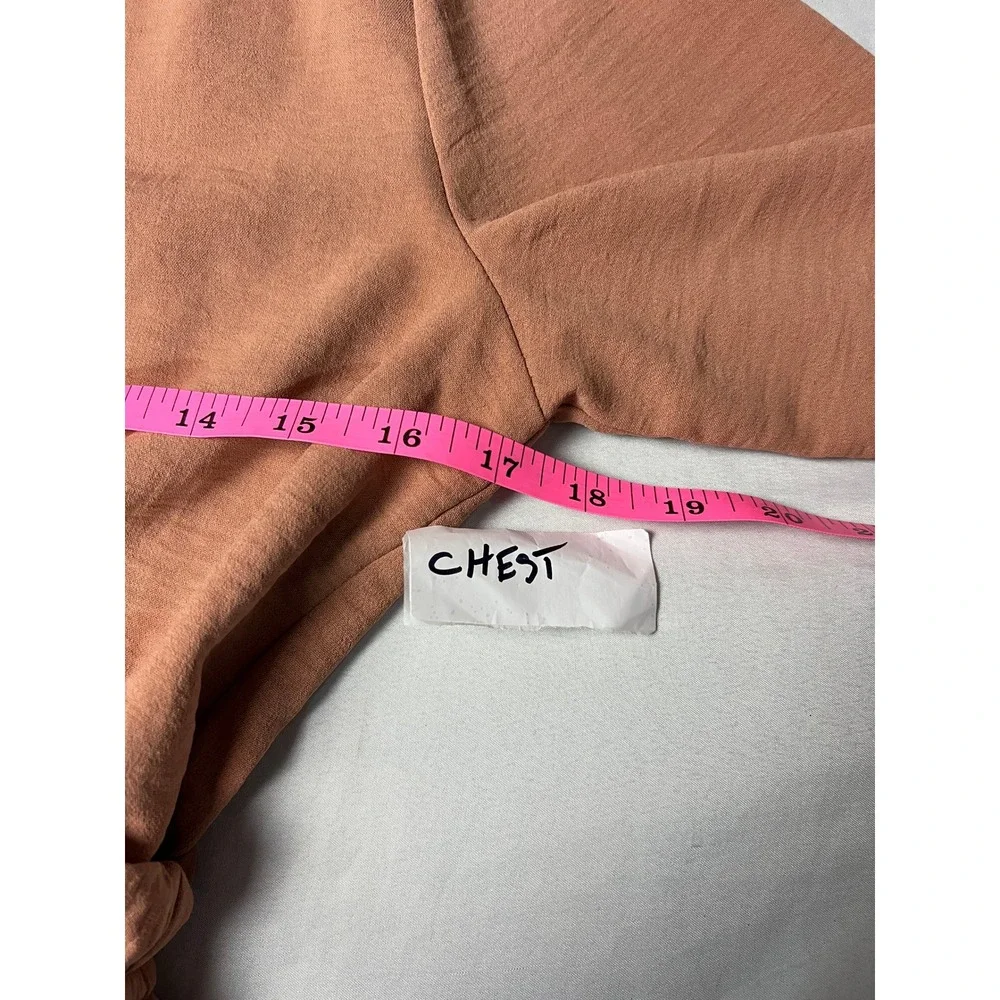 Gilli Terracotta Cottagecore L SL Midi Dress Elastic Drawstring Waist Pockets Sm